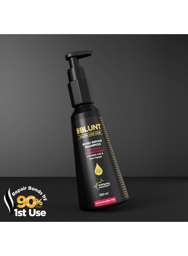 BBLUNT BBLUNT Bond Repair Shampoo - 300ml | Repairs damaged hair by 89% in just 1 use* | Powered with MaliPeptide BondTech | Recommended By Hair Experts | For Men & Women | SLS & Paraben Free - Image 2